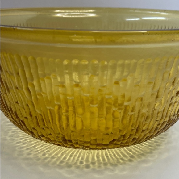 Vintage Indiana Glass Crystal Amber Tree bark Textured Serving Bowls - Set of 2 - Picture 4 of 5
